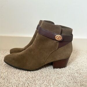 Coach Patricia Suede Ankle Boot With 2" Heel Size 8